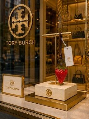 Tory Burch Red Strawberry Leather Charm with Brown Strap